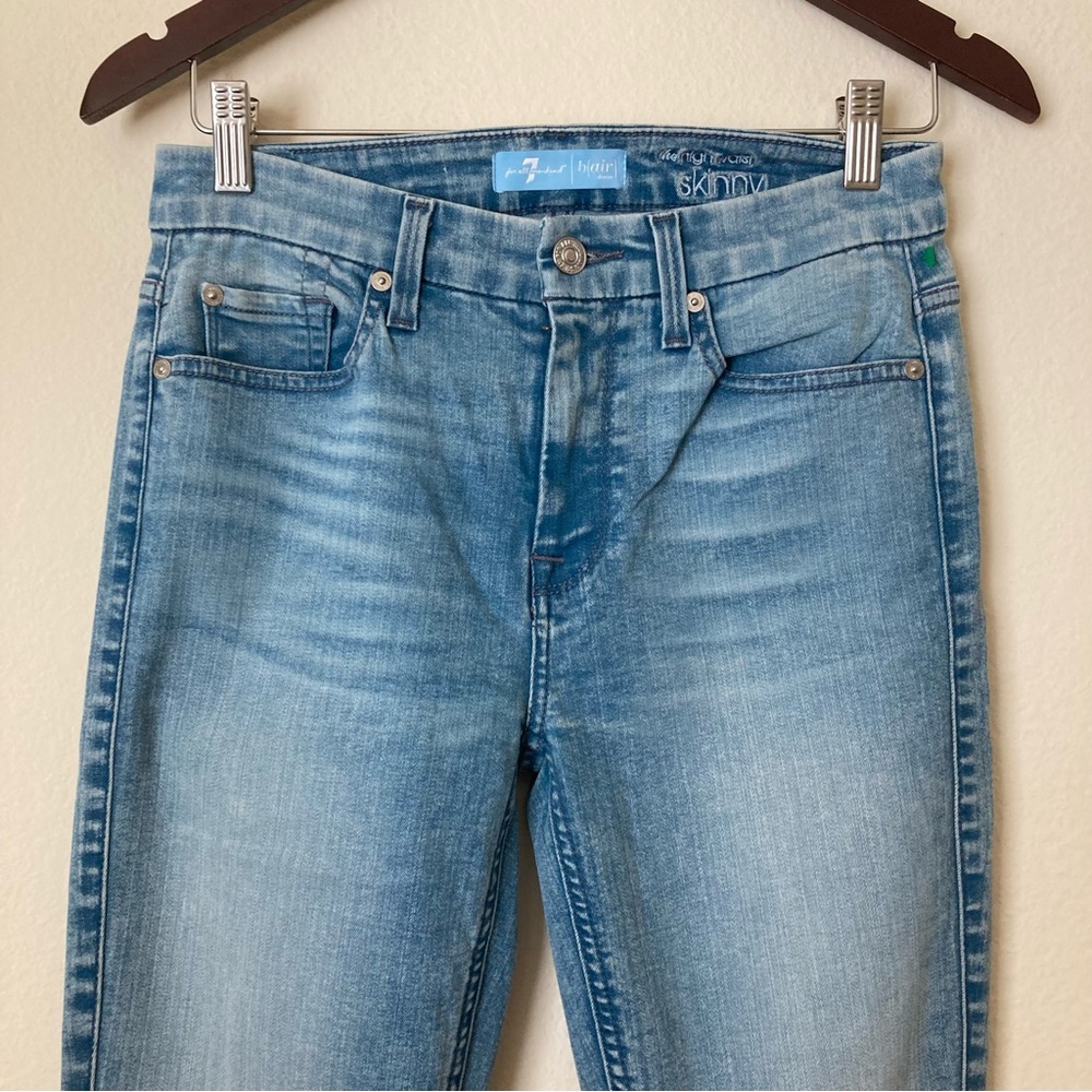 7 For All Mankind the High Waist Light Blue Skinny Jeans | New without Tags - Picture 4 of 10